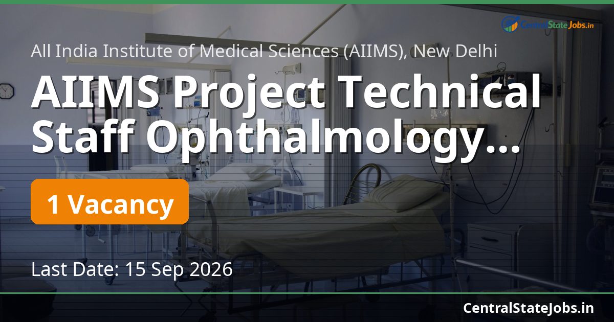 AIIMS Project Technical Staff Ophthalmology 2026