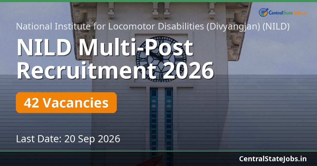 NILD Multi-Post Recruitment 2026 — 42 Vacancies