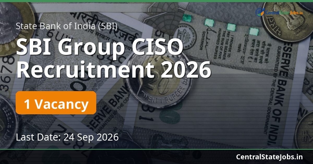 SBI Group CISO Recruitment 2026