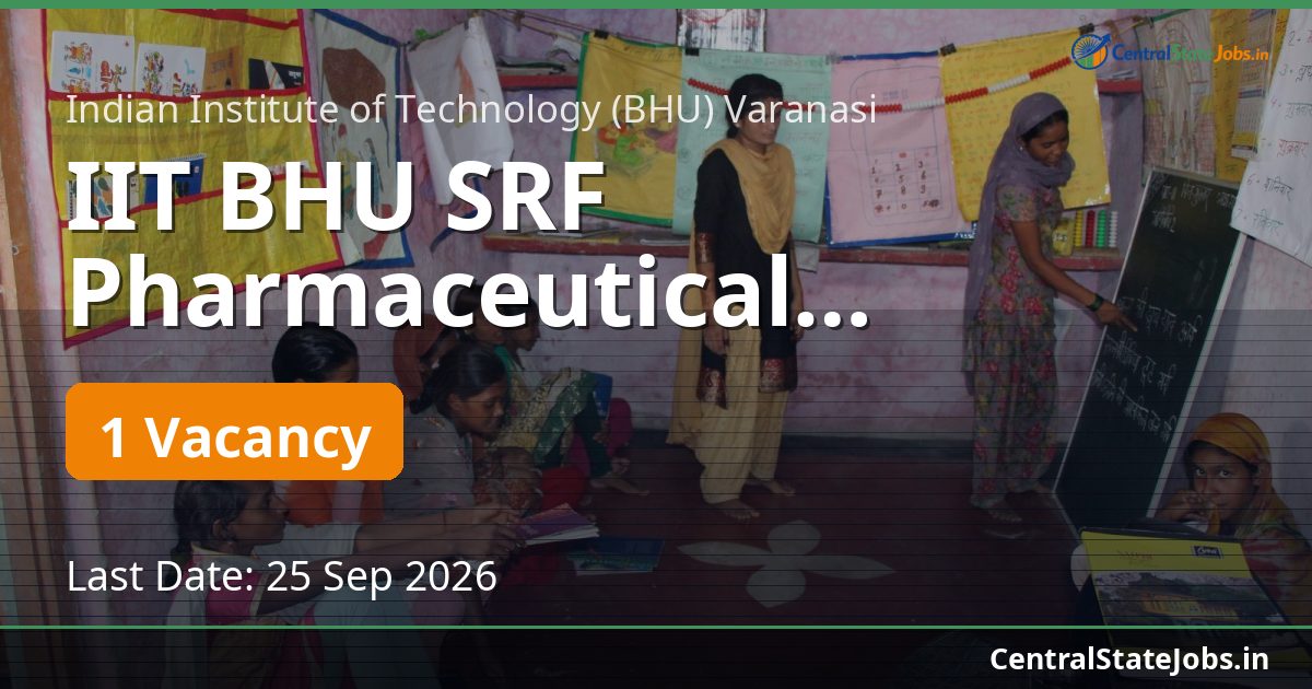 IIT BHU SRF Pharmaceutical Engineering 2026
