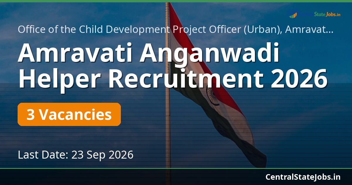 Amravati Anganwadi Helper Recruitment 2026