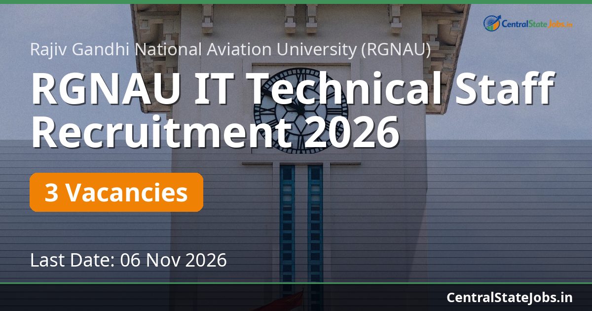 RGNAU IT Technical Staff Recruitment 2026