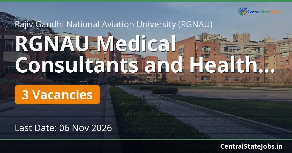 RGNAU Medical Consultants and Health Inspector 2026