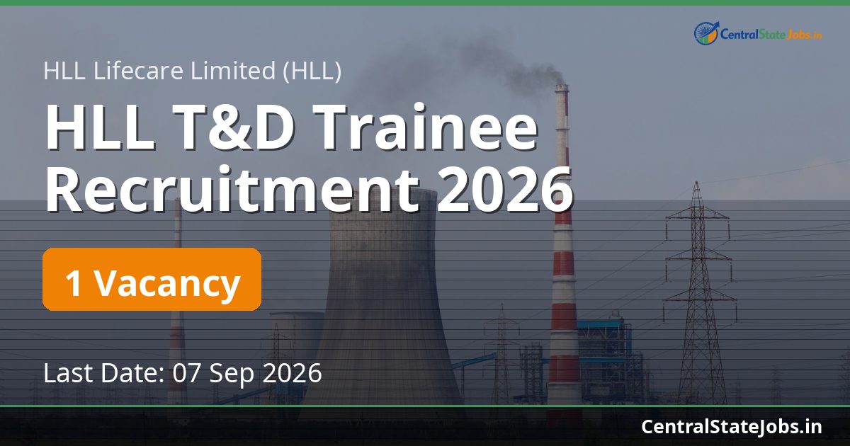 HLL T&D Trainee Recruitment 2026