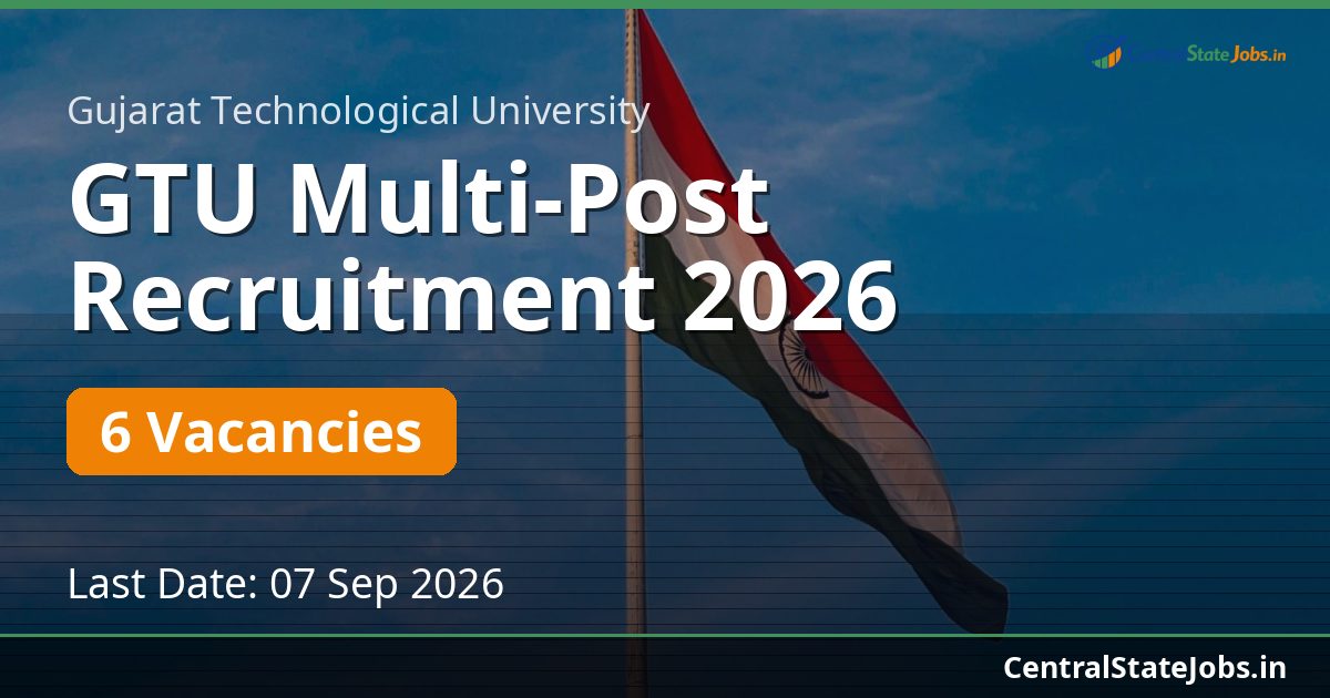 GTU Multi-Post Recruitment 2026