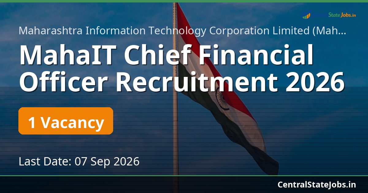 MahaIT Chief Financial Officer Recruitment 2026