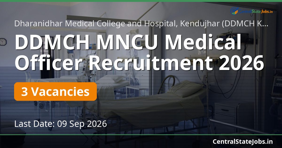 DDMCH MNCU Medical Officer Recruitment 2026