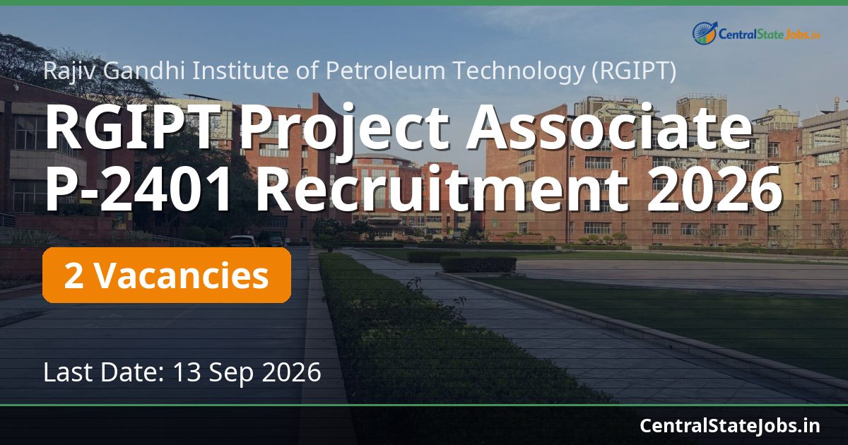 RGIPT Project Associate P-2401 Recruitment 2026