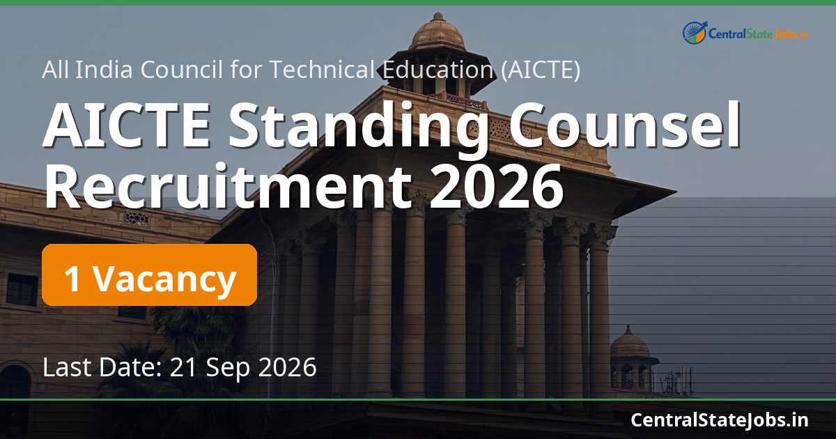 AICTE Standing Counsel Recruitment 2026