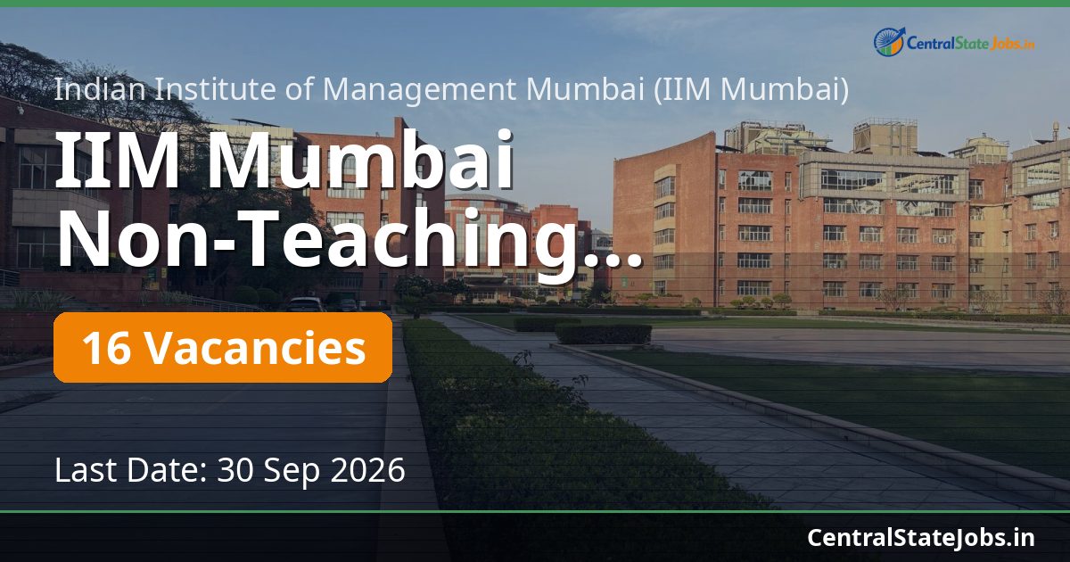 IIM Mumbai Non-Teaching Recruitment 2026