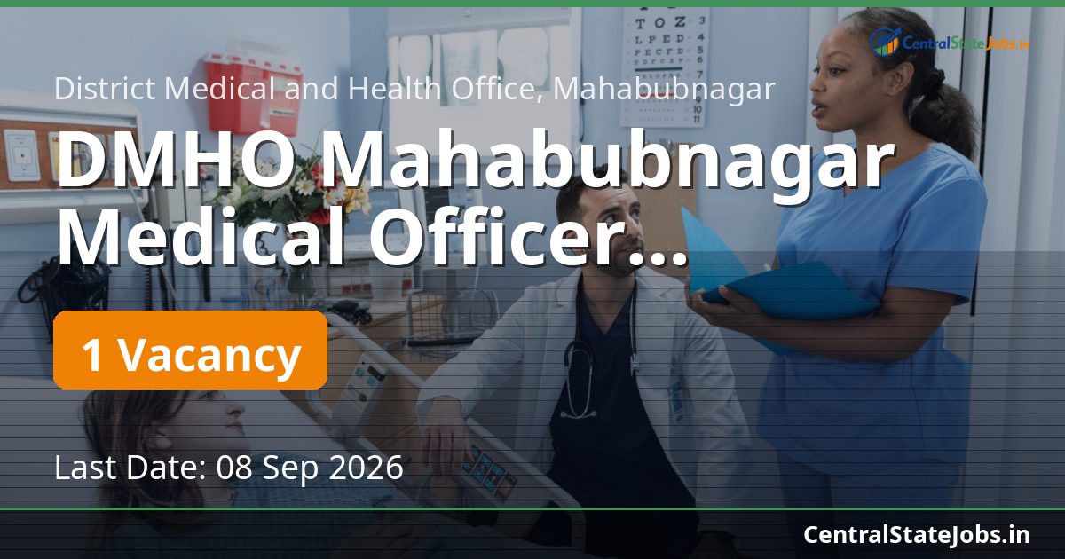 DMHO Mahabubnagar Medical Officer Recruitment 2026