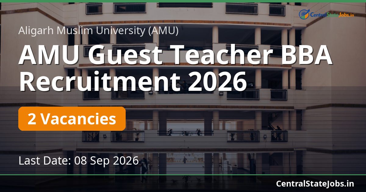 AMU Guest Teacher BBA Recruitment 2026