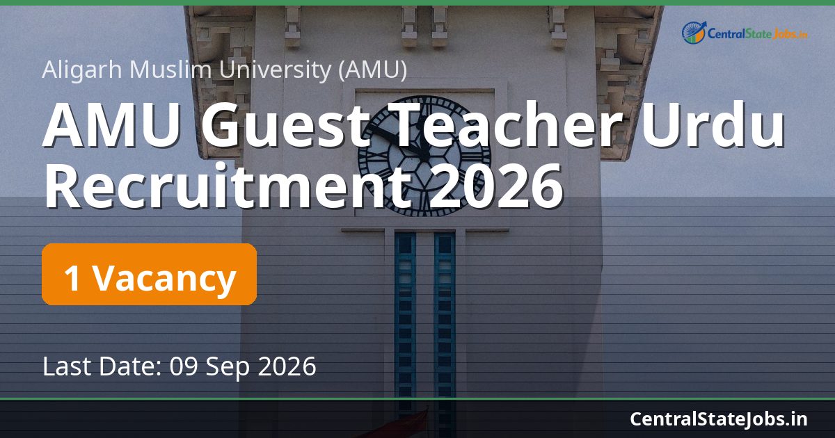 AMU Guest Teacher Urdu Recruitment 2026