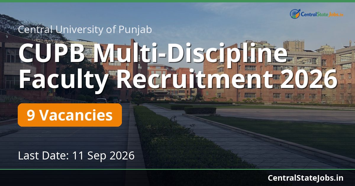CUPB Multi-Discipline Faculty Recruitment 2026