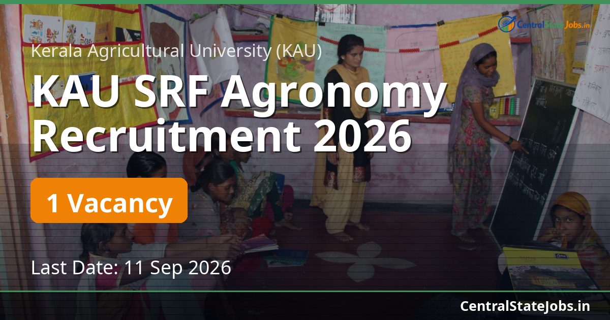 KAU SRF Agronomy Recruitment 2026