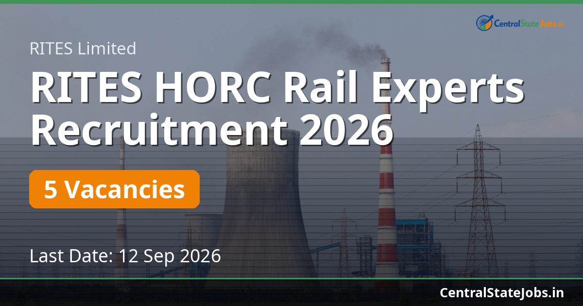 RITES HORC Rail Experts Recruitment 2026