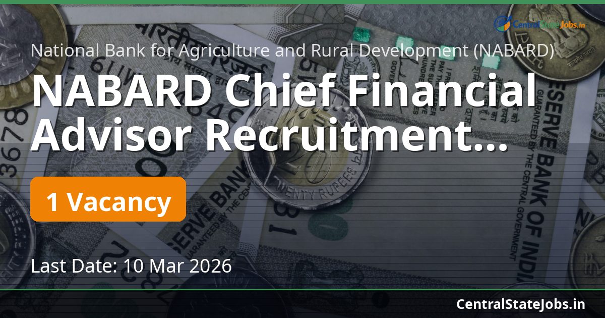 NABARD Chief Financial Advisor Recruitment 2026
