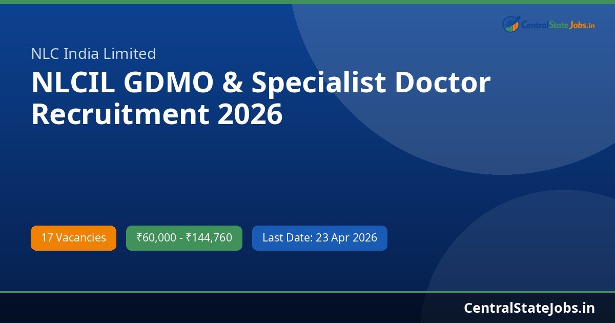 NLCIL GDMO & Specialist Doctor Recruitment 2026