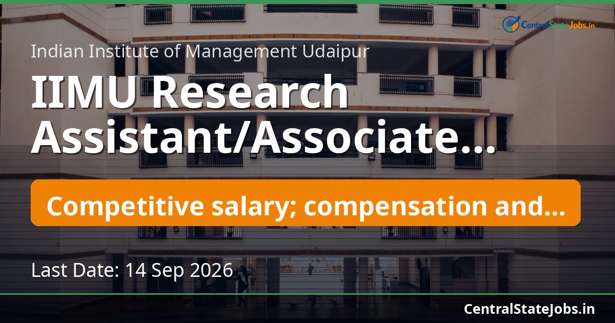IIMU Research Assistant/Associate Finance 2026