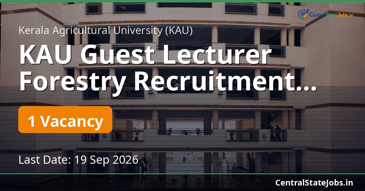 KAU Guest Lecturer Forestry Recruitment 2026