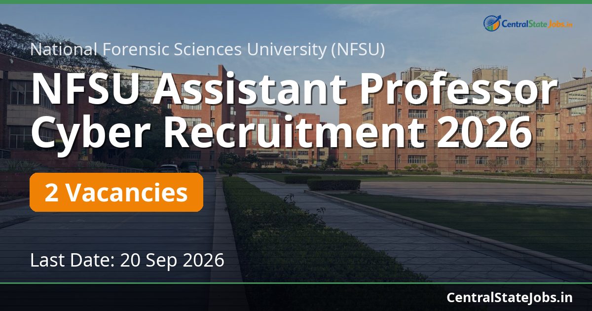 NFSU Assistant Professor Cyber Recruitment 2026