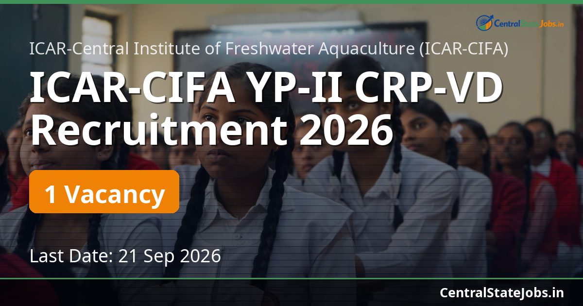 ICAR-CIFA YP-II CRP-VD Recruitment 2026