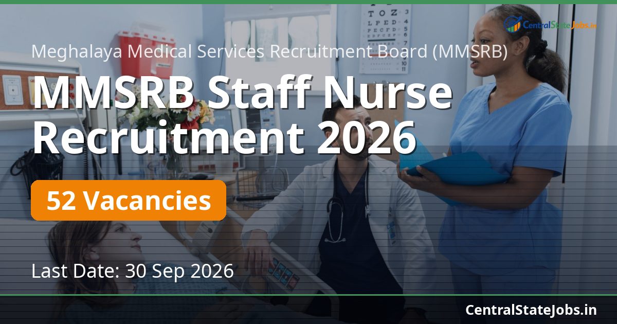 MMSRB Staff Nurse Recruitment 2026 — 52 Vacancies