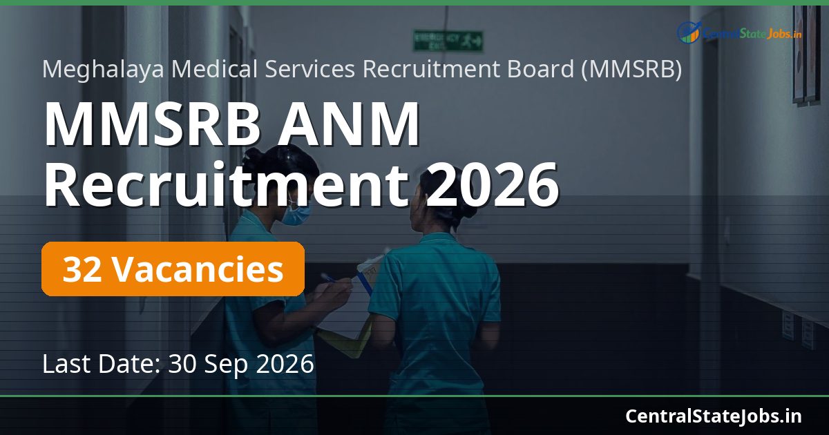 MMSRB ANM Recruitment 2026 — 32 Vacancies