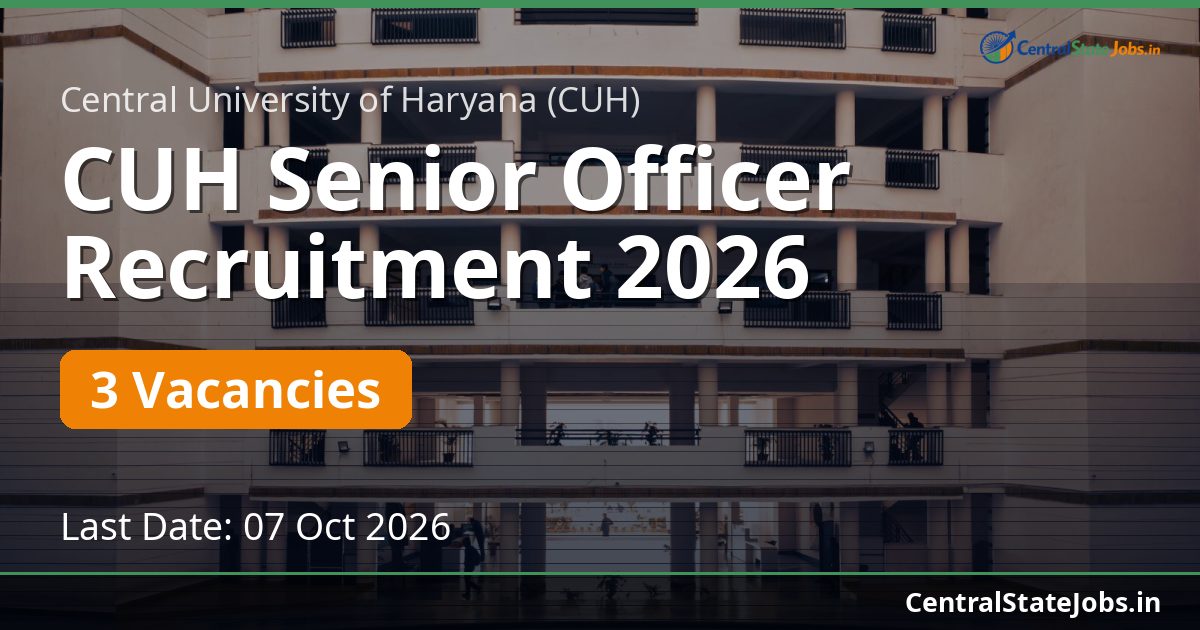 CUH Senior Officer Recruitment 2026