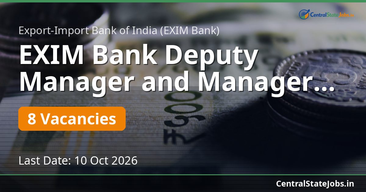 EXIM Bank Deputy Manager and Manager Recruitment 2026