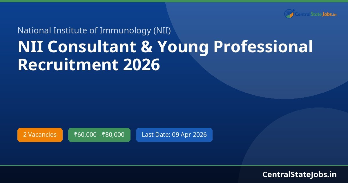 NII Consultant & Young Professional Recruitment 2026