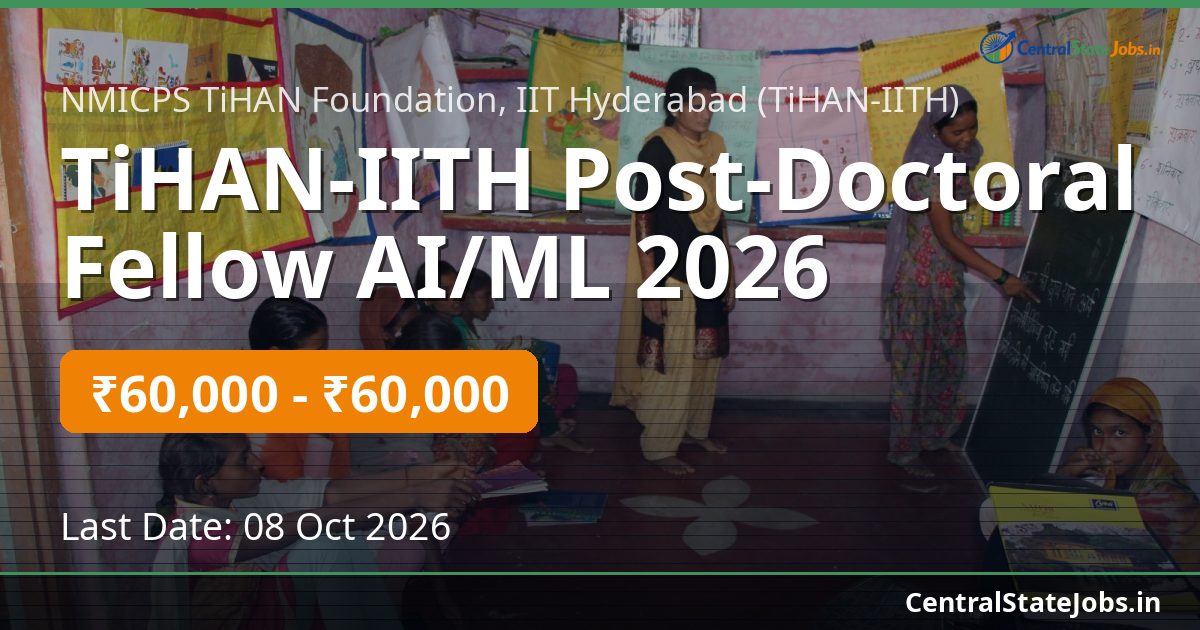 TiHAN-IITH Post-Doctoral Fellow AI/ML 2026