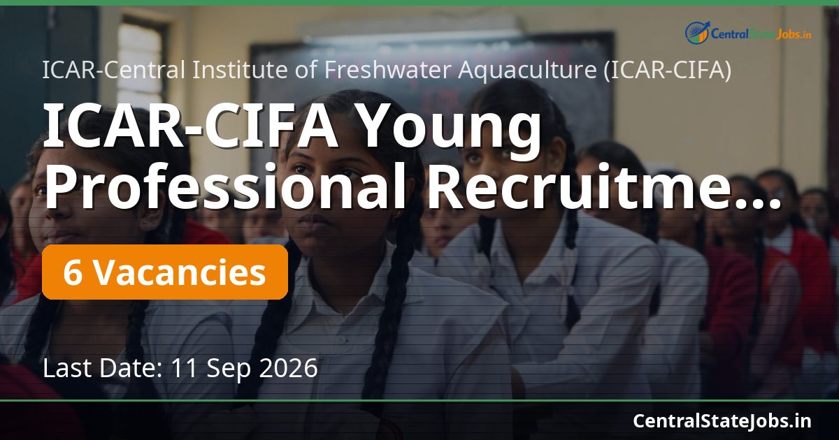 ICAR-CIFA Young Professional Recruitment 2026