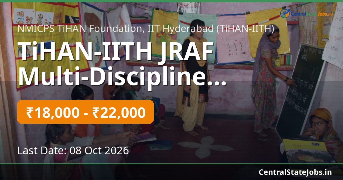 TiHAN-IITH JRAF Multi-Discipline Recruitment 2026