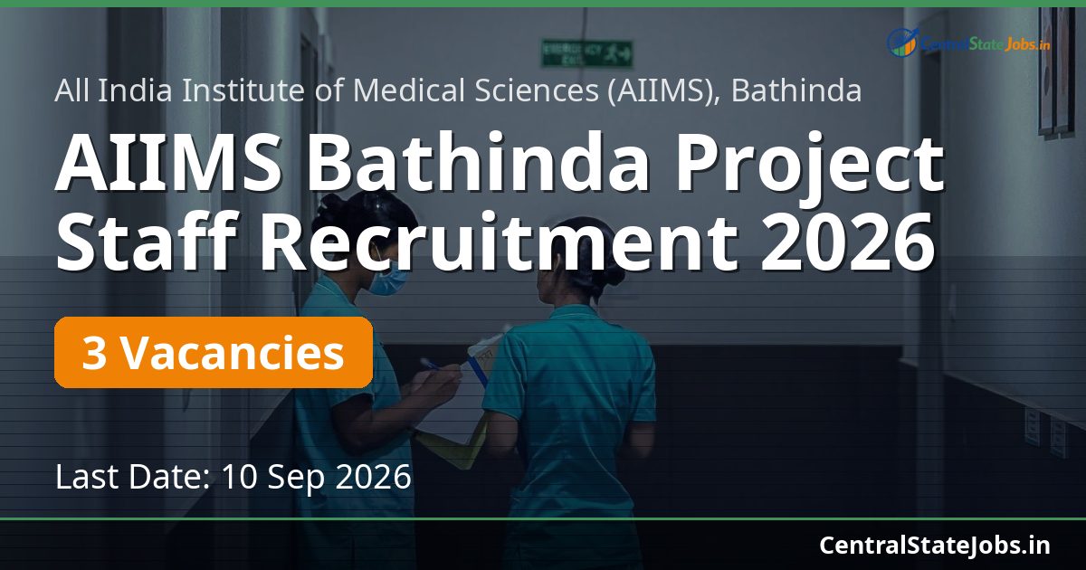 AIIMS Bathinda Project Staff Recruitment 2026