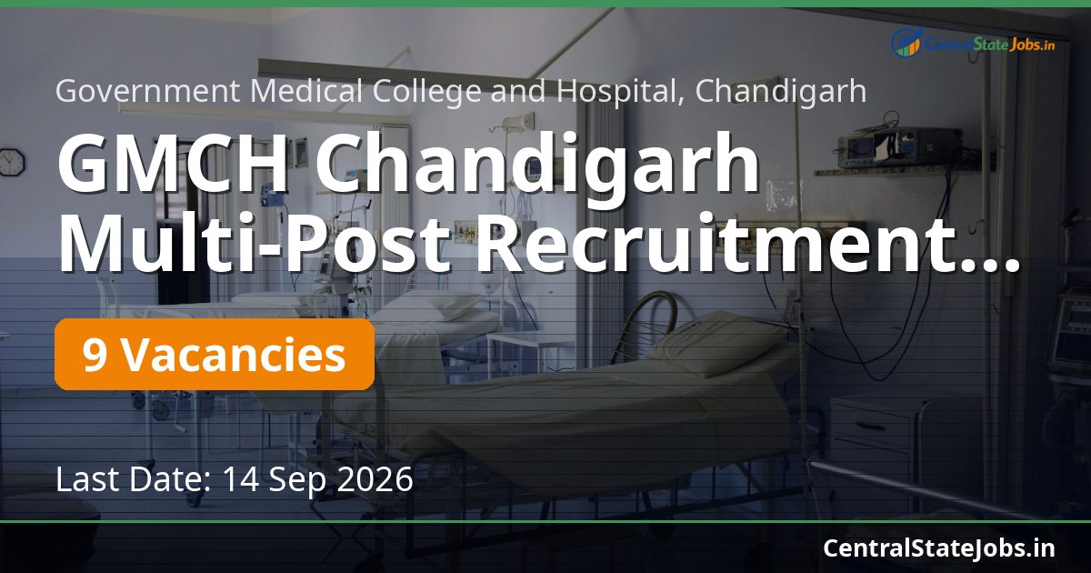 GMCH Chandigarh Multi-Post Recruitment 2026