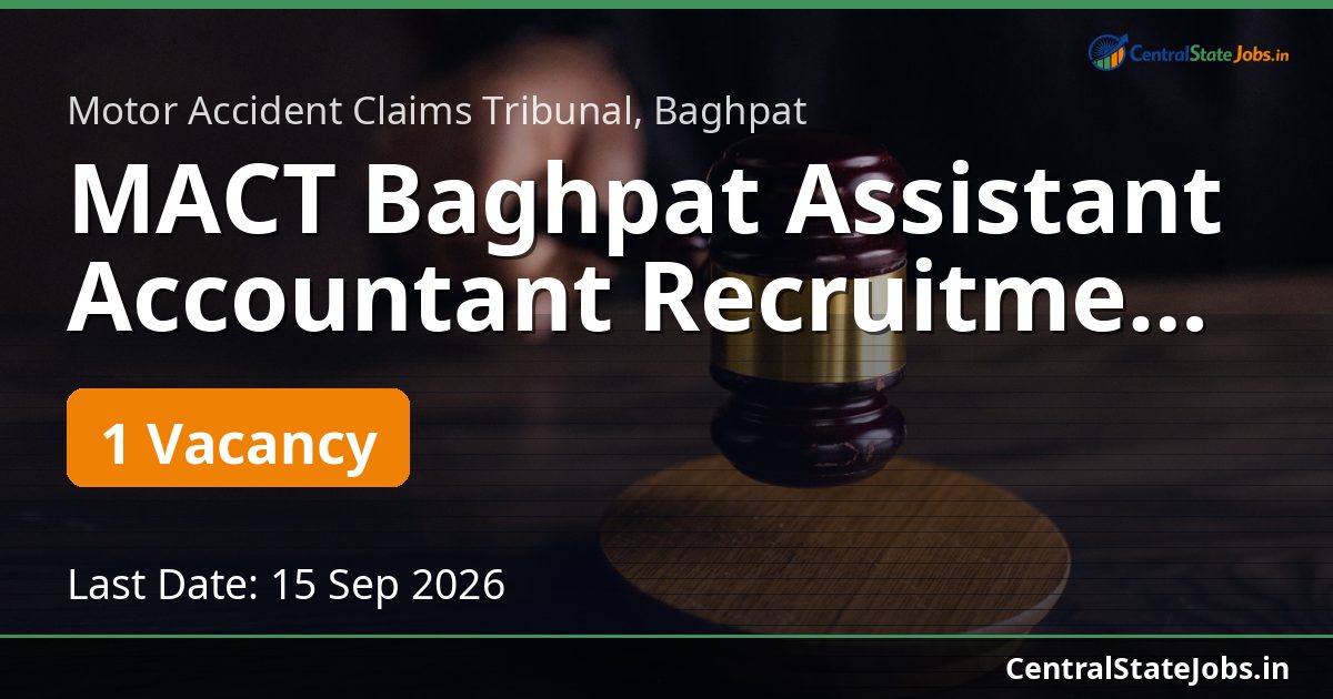 MACT Baghpat Assistant Accountant Recruitment 2026