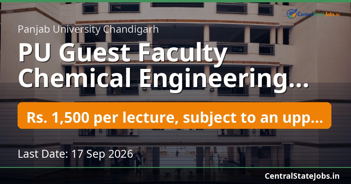 PU Guest Faculty Chemical Engineering 2026