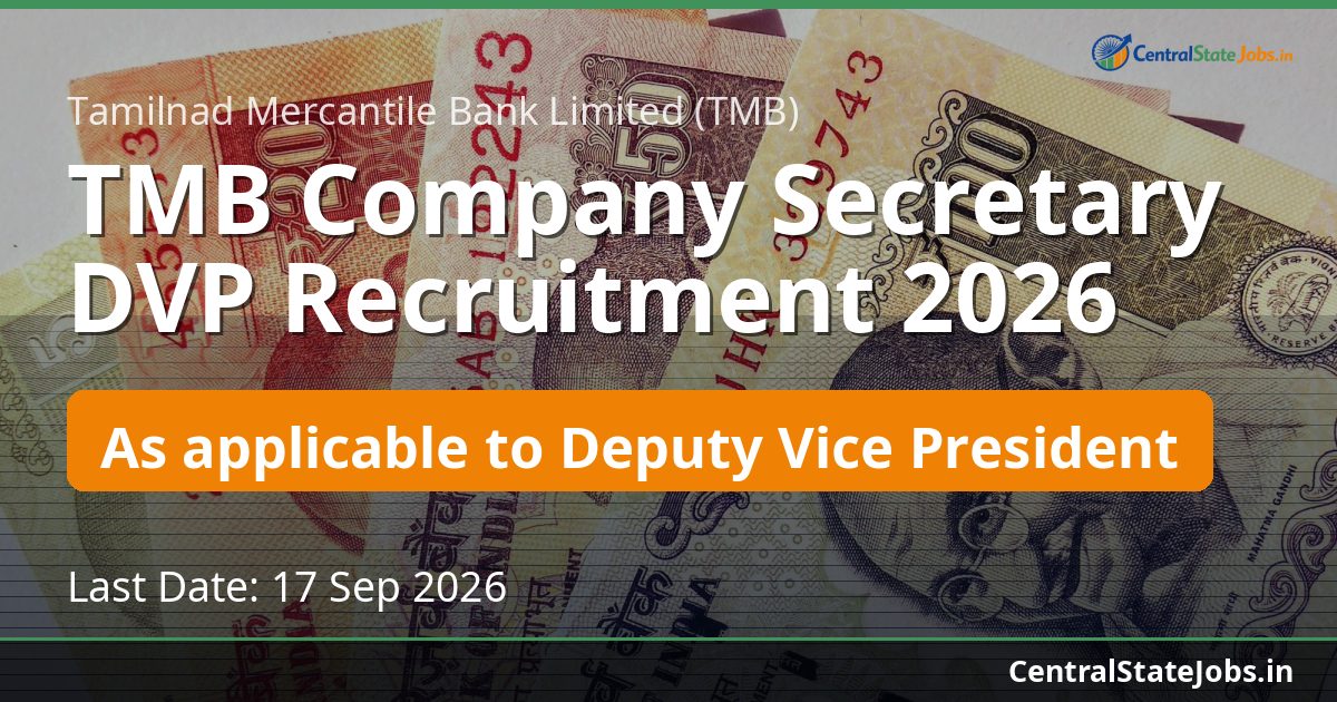 TMB Company Secretary DVP Recruitment 2026