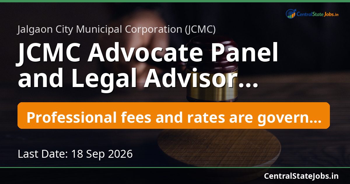 JCMC Advocate Panel and Legal Advisor Recruitment 2026