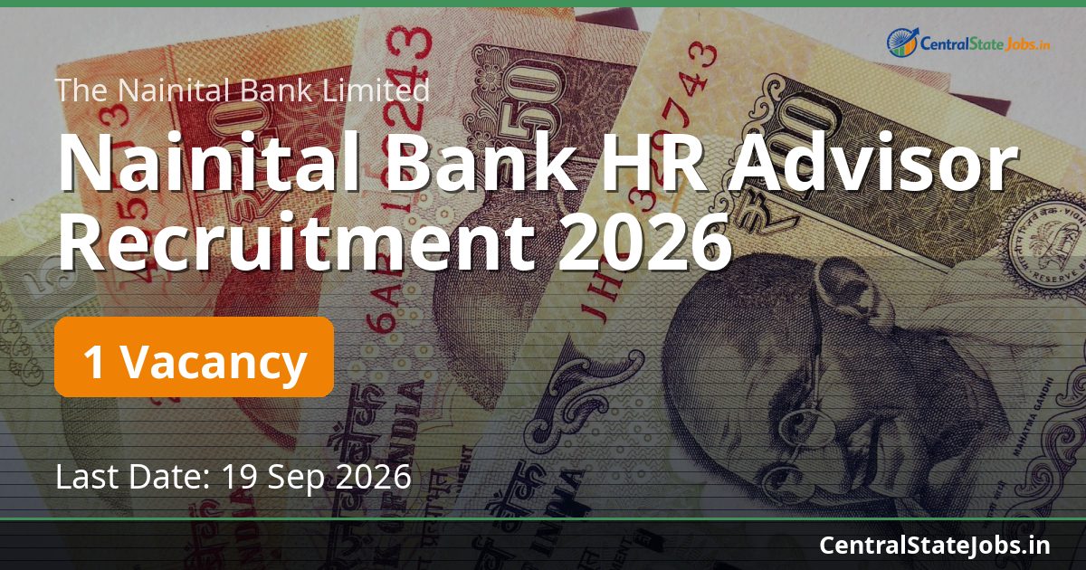 Nainital Bank HR Advisor Recruitment 2026