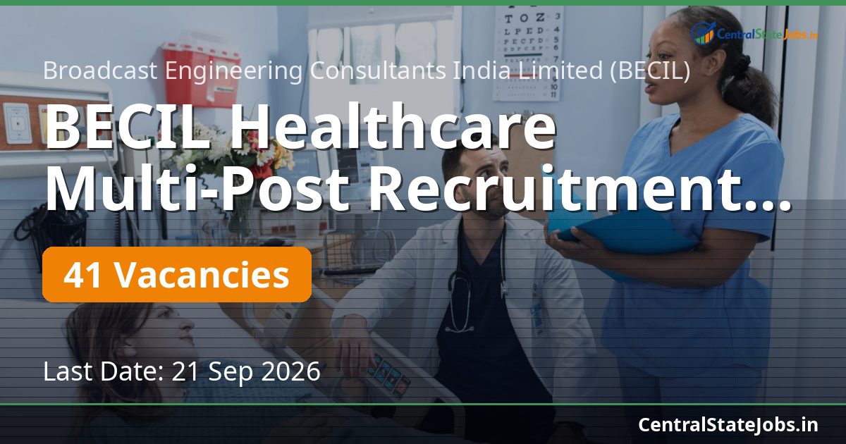 BECIL Healthcare Multi-Post Recruitment 2026 — 41 Vacancies