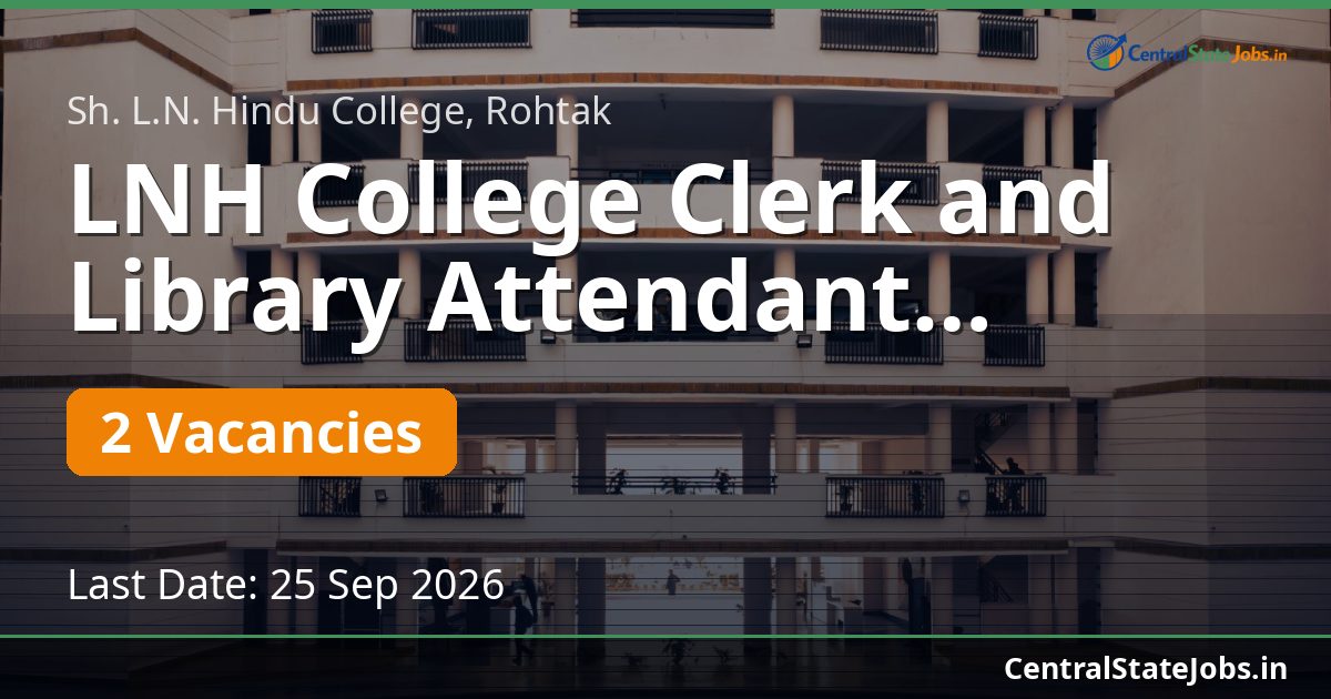 LNH College Clerk and Library Attendant Recruitment 2026