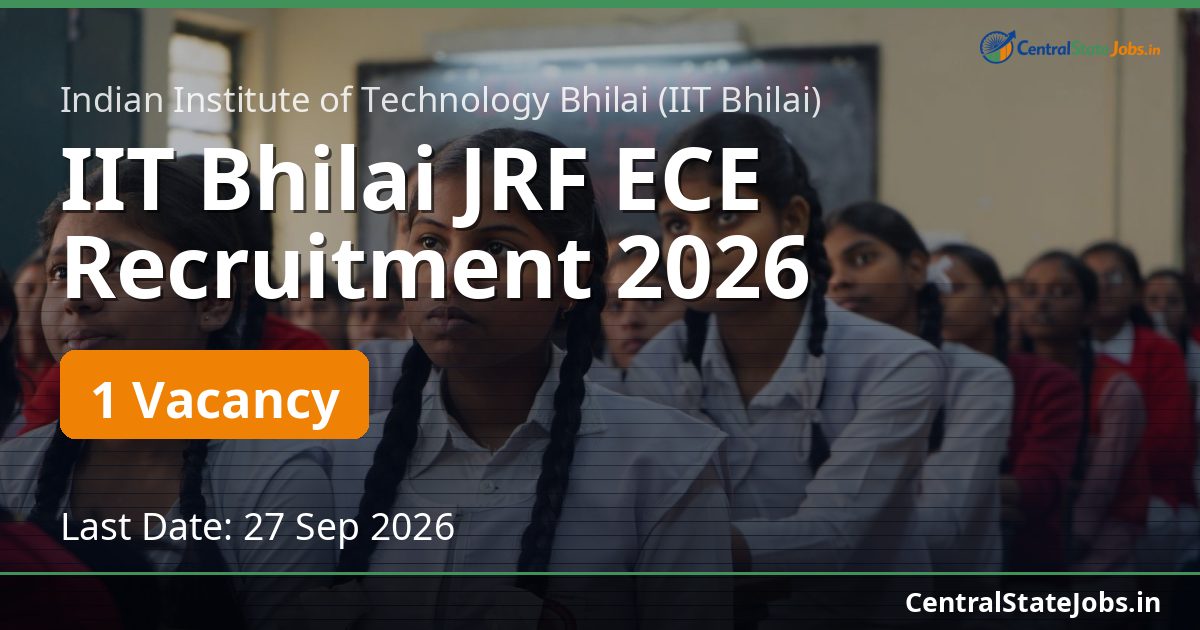 IIT Bhilai JRF ECE Recruitment 2026