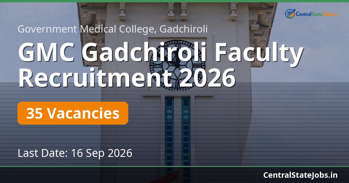 GMC Gadchiroli Faculty Recruitment 2026 — 35 Vacancies