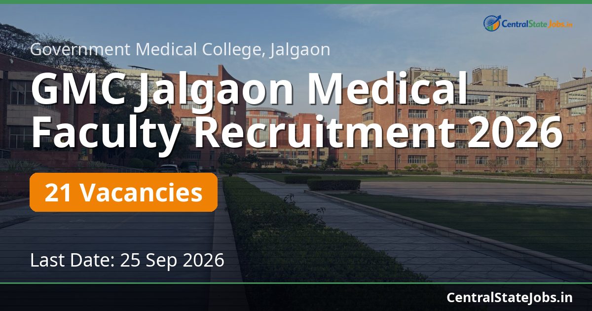 GMC Jalgaon Medical Faculty Recruitment 2026