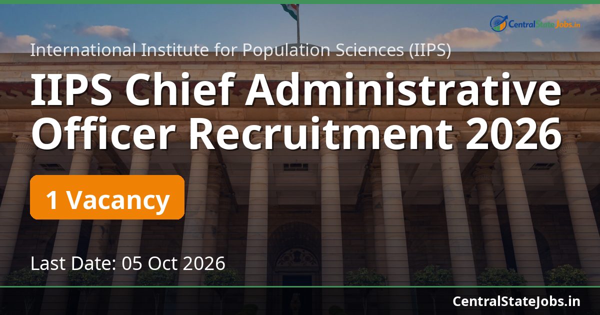 IIPS Chief Administrative Officer Recruitment 2026