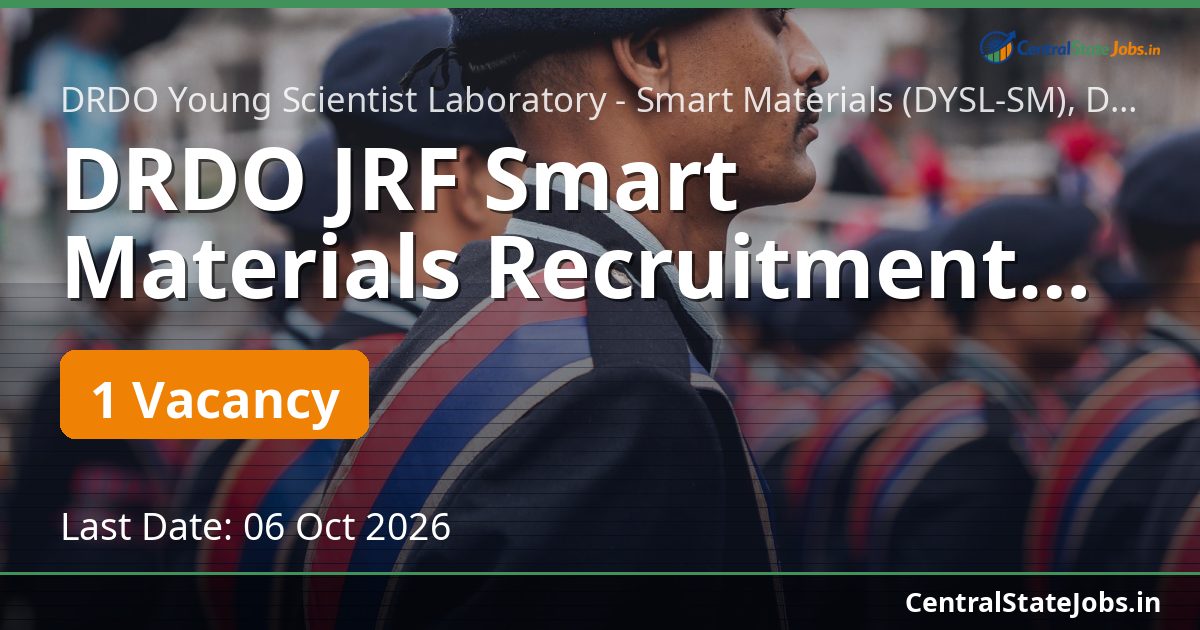 DRDO JRF Smart Materials Recruitment 2026