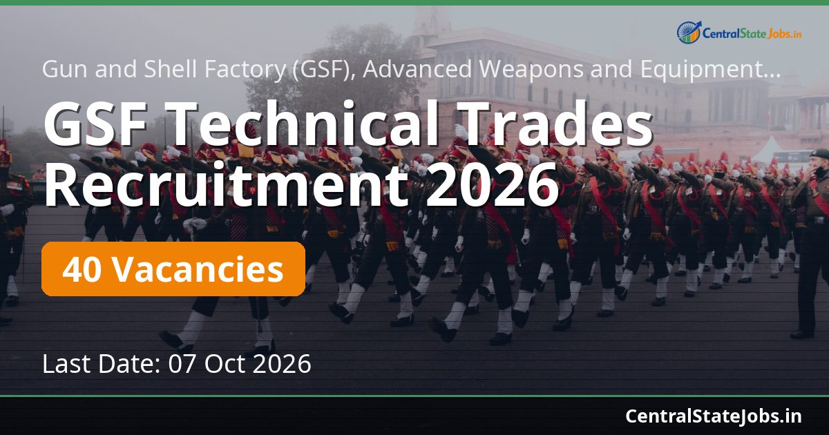 GSF Technical Trades Recruitment 2026 — 40 Vacancies