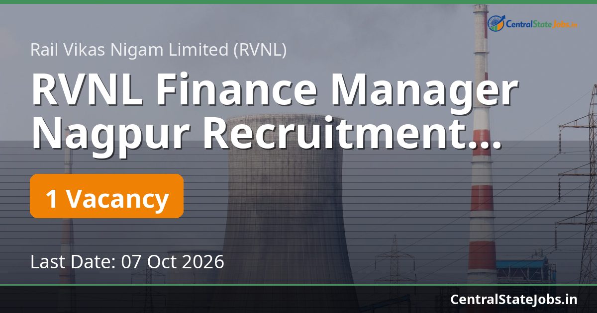 RVNL Finance Manager Nagpur Recruitment 2026